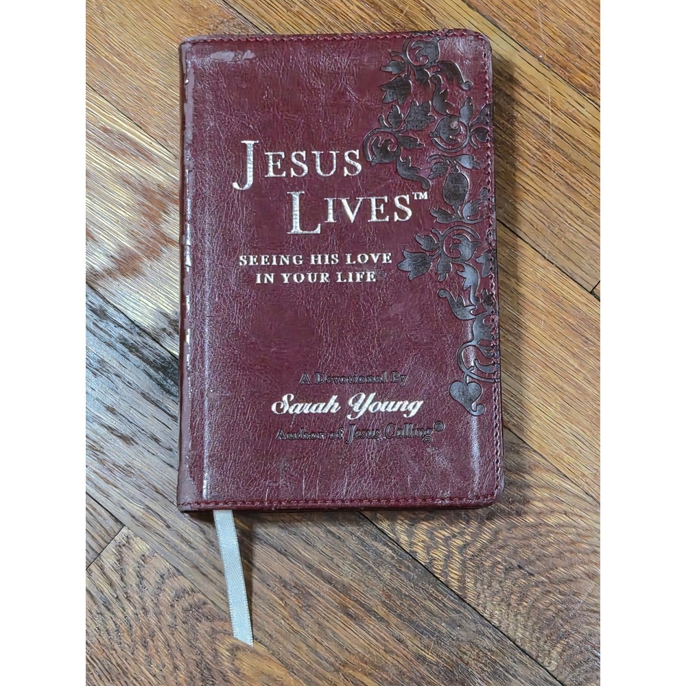 Jesus Lives Seeing His Love in Your Life Sarah Young Devotional Burgundy Leather